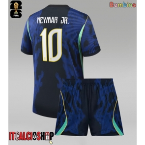 Brasile Neymar Jr #10 Seconda Maglia Bambino Mondiali 2026 Manica Corta (+ Pantaloni corti)